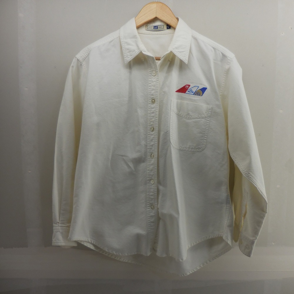 VTG Lee Northwest KLM Continental Airlines Shirt Womens Medium White Long Sleeve